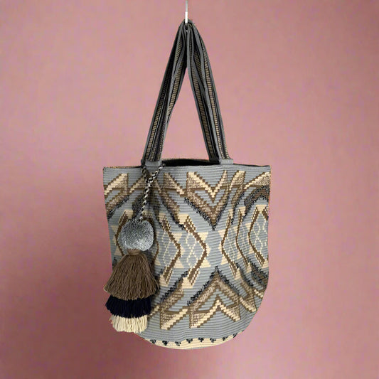 wayuu tote bag neutral tones