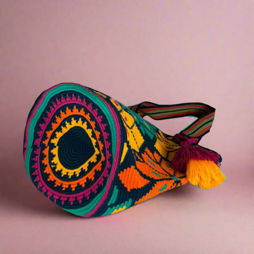 Wayuu Tote blue green pink star of life