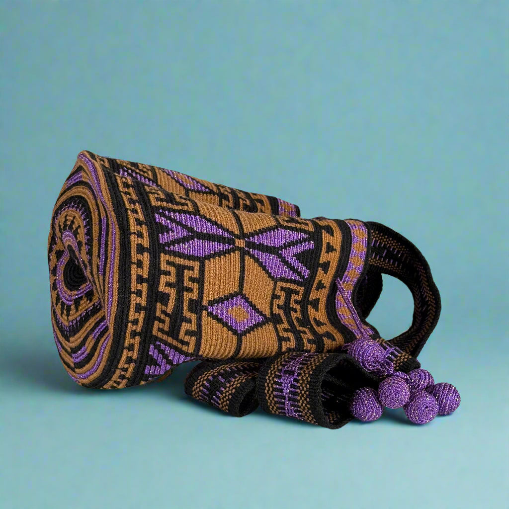 Wayuu Shoulder bag brown purple black