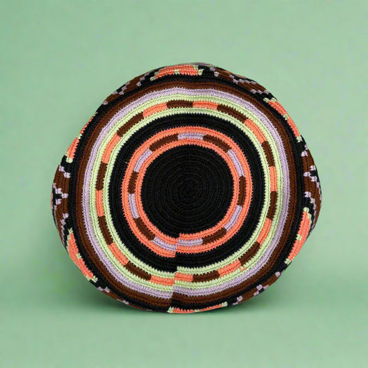 Wayuu shoulder bag brown lilac mint navy