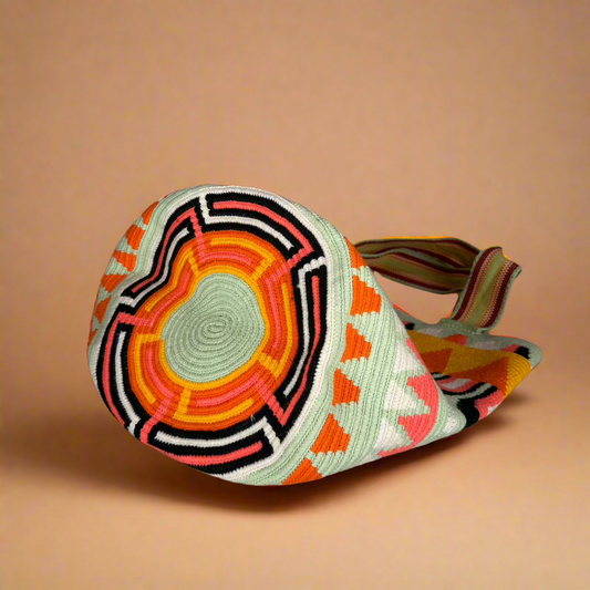 Wayuu Tote bag mint orange gold black