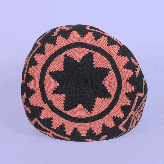 Wayuu shoulder bag black pink