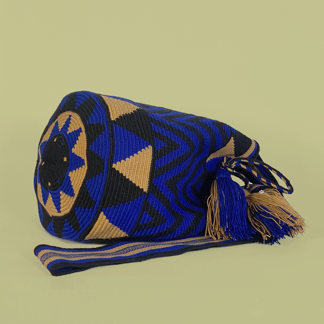 Wayuu Shoulder bag blue black tan