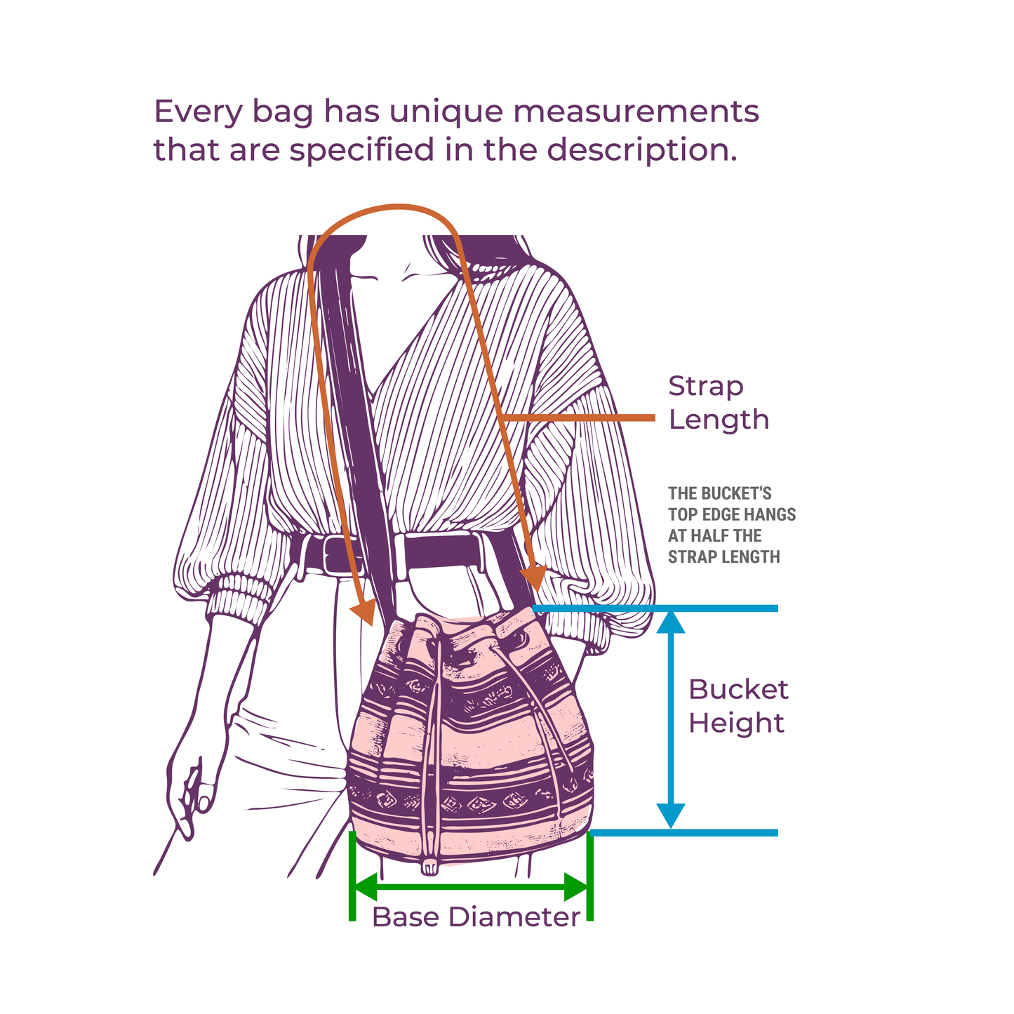 Wayuu shoulder bag Ivory and gold stripes