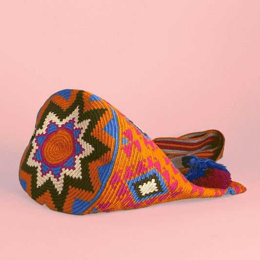 Wayuu Tote bag orange pink blue