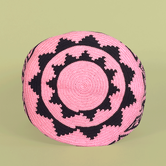 Wayuu shoulder bag pink black