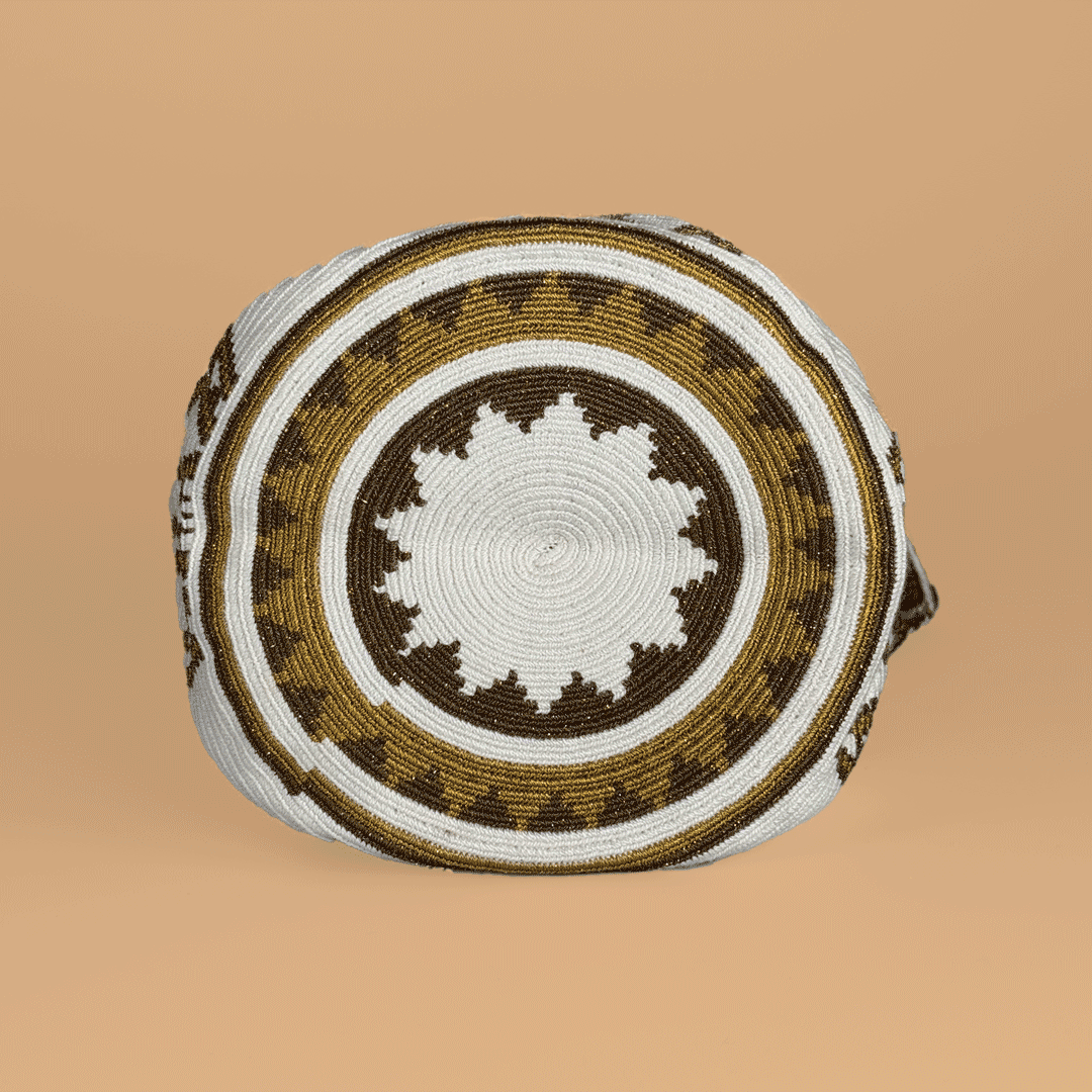 Wayuu Shoulder bag white gold and bronze