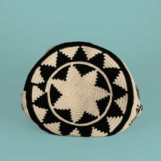 Wayuu Tote bag black ivory diamond cross