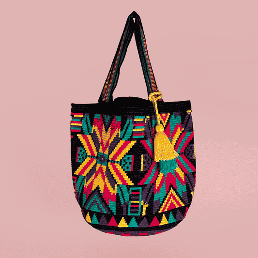 Wayuu Tote bag black purple pink