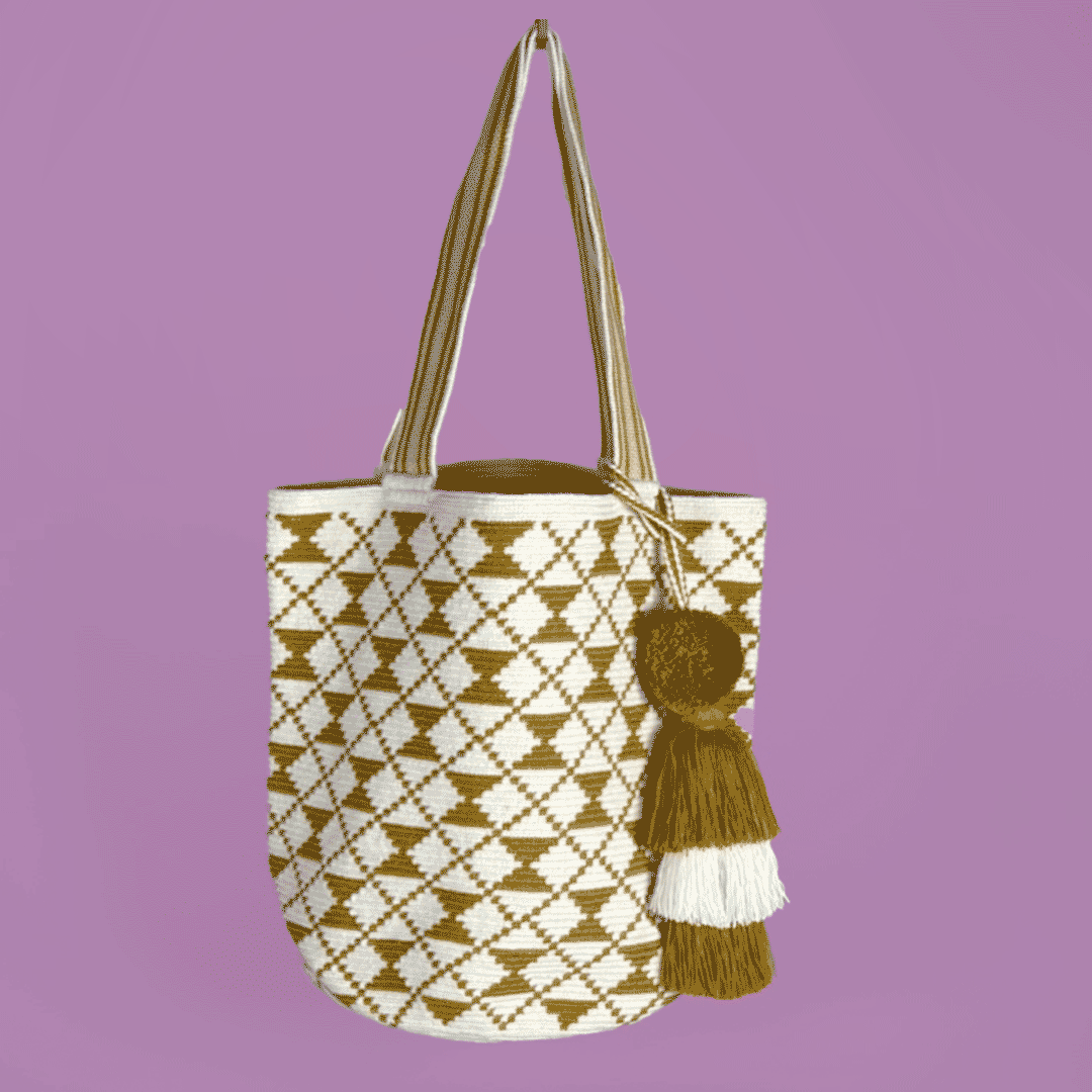 Wayuu Tote bag white gold