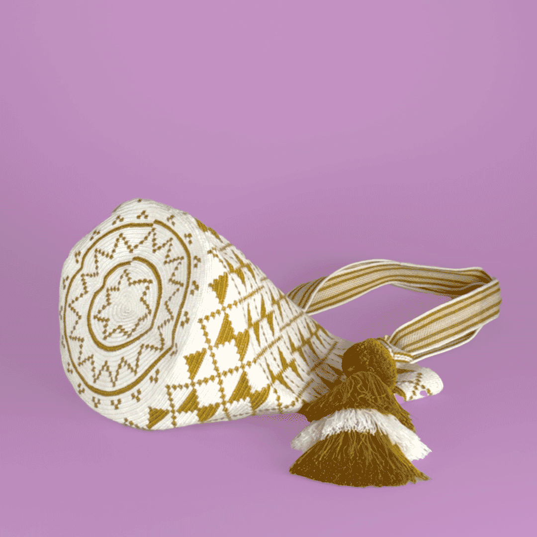 Wayuu Tote bag white gold