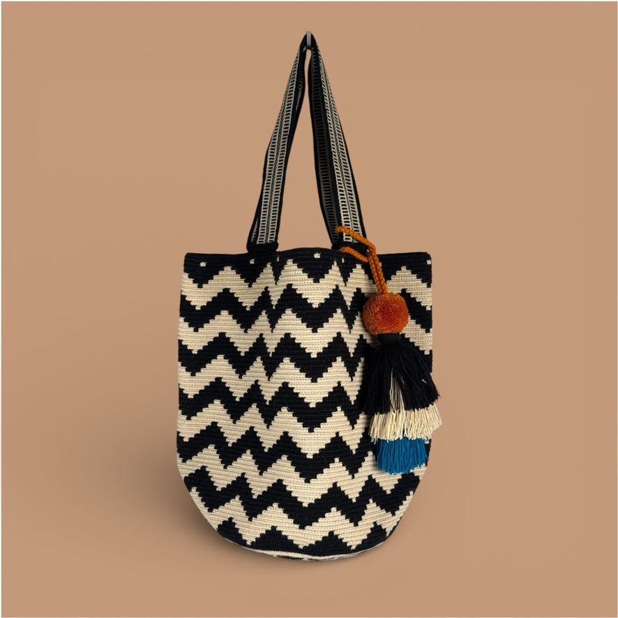 Tote • Black Natural Chevron