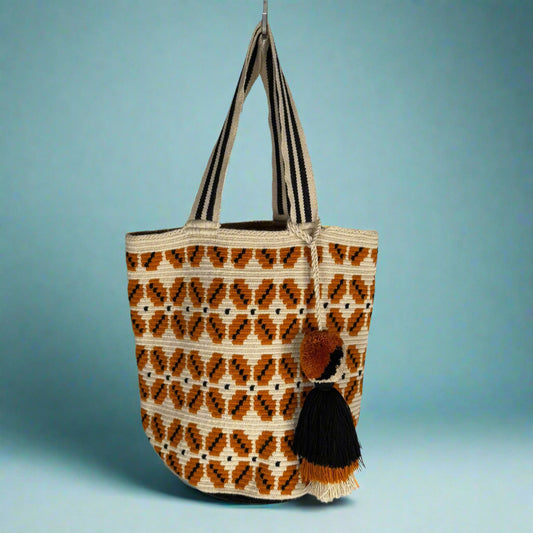 Wayuu Tote yellow flowers
