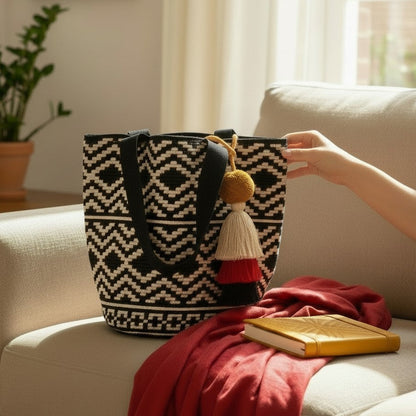 Tote • Black Natural Diamond Pathways