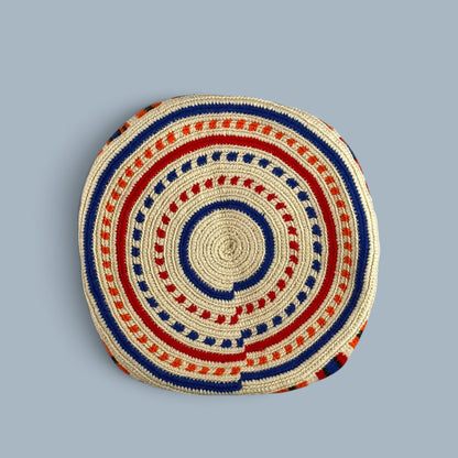 Mochila · Natural Red Orange Blue stripes
