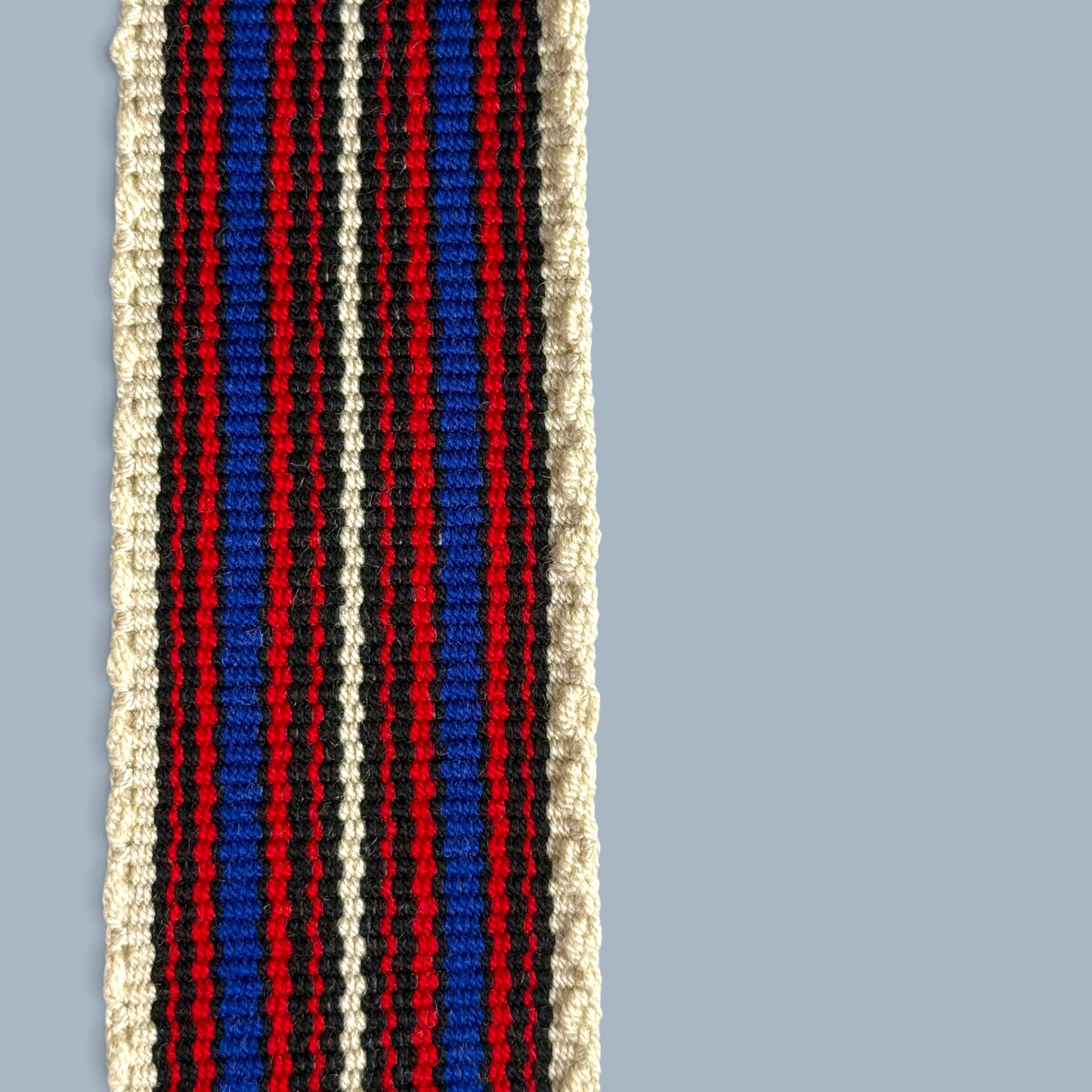 Mochila · Natural Red Orange Blue stripes