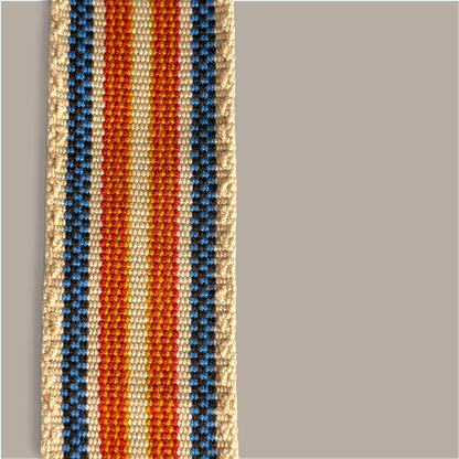 Mochila · Natural Blue Red Crossing Diamonds