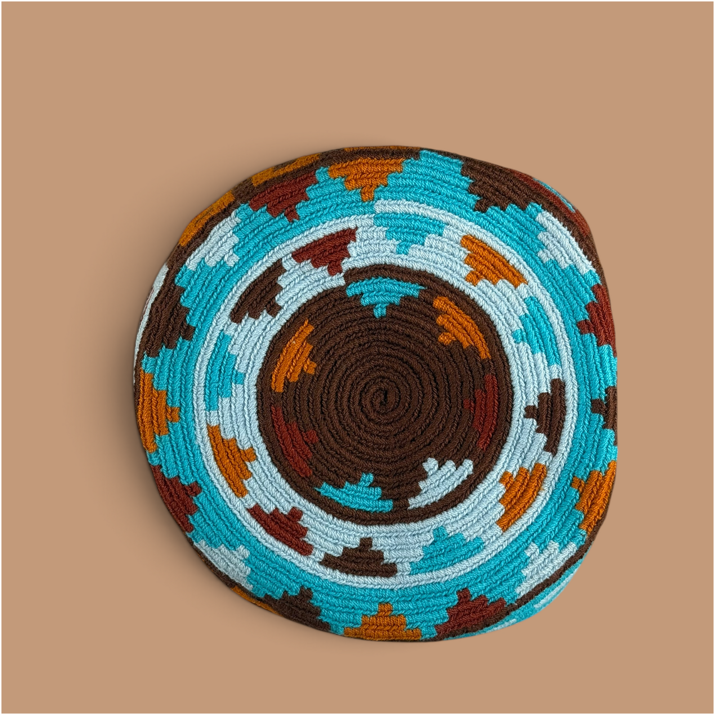 Mochila · Brown Gold Turquoise Labyrinth Pathways