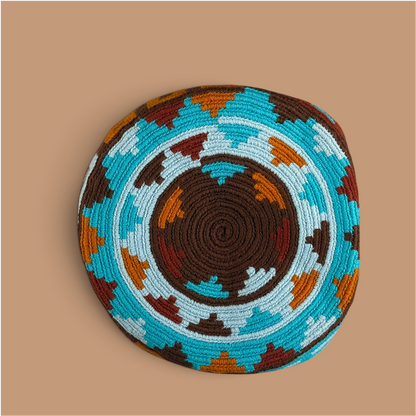 Mochila · Brown Gold Turquoise Labyrinth Pathways