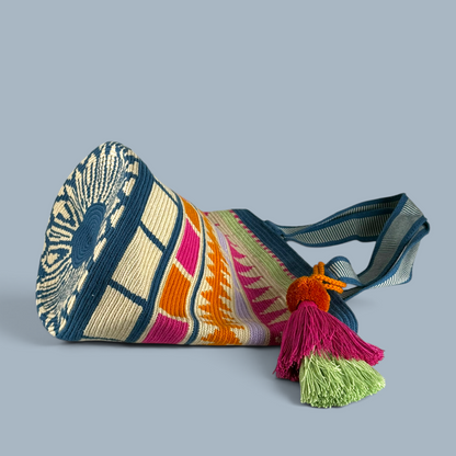 Tote • Blue Pink Gold Triangle Pathways