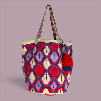 Tote • Natural Red Purple Pink Eyes