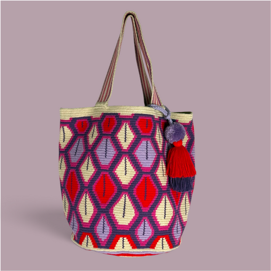 Tote • Natural Red Purple Pink Eyes