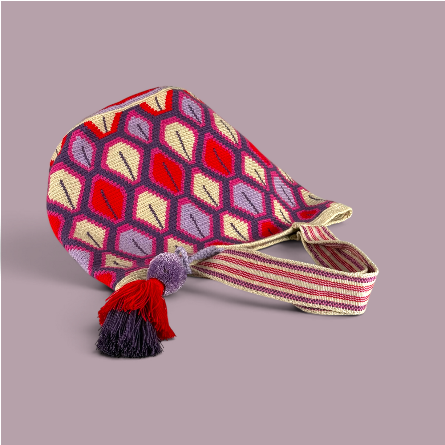 Tote • Natural Red Purple Pink Eyes