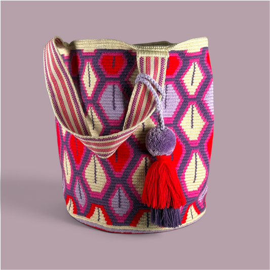 Tote • Natural Red Purple Pink Eyes