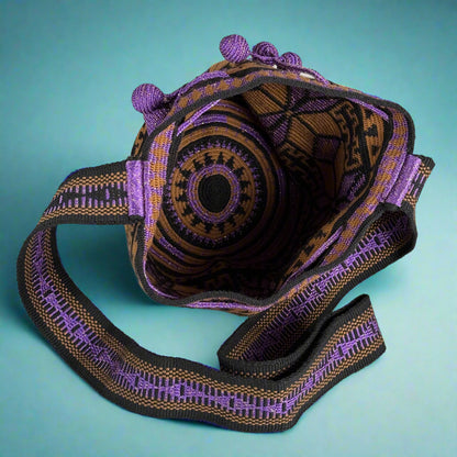 Wayuu Shoulder bag brown purple black