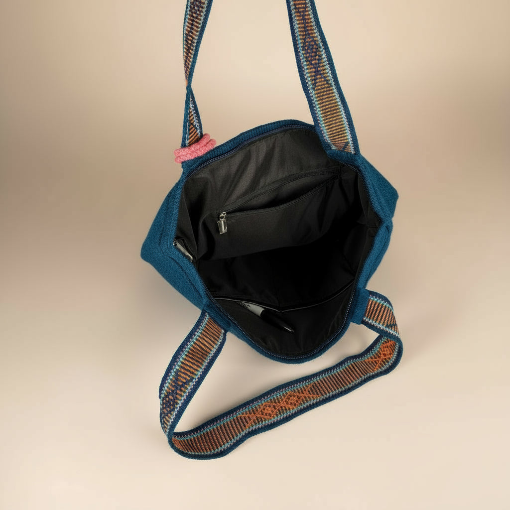 tote bag from above on the ground