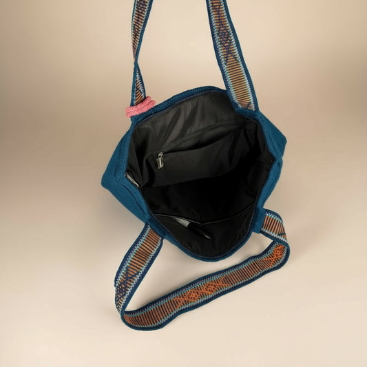 tote bag from above on the ground