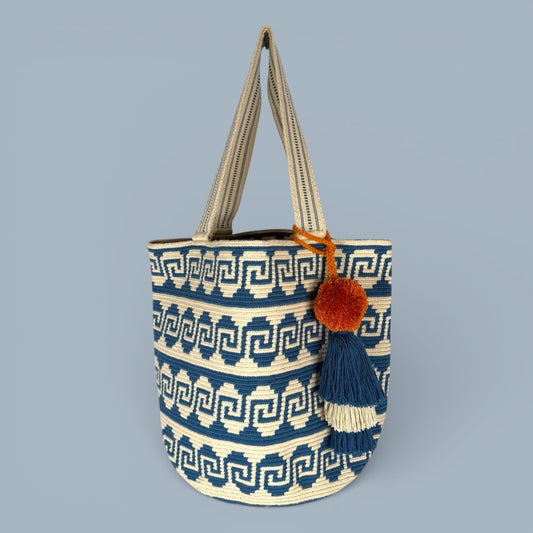 Tote • Natural Blue Waves