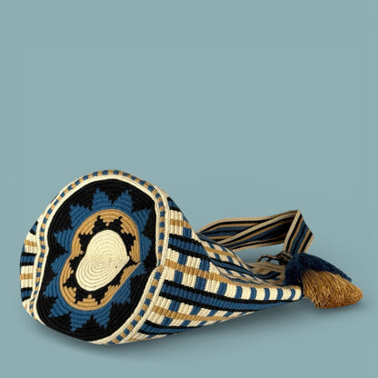 Tote • Natural Blue Latte Grid