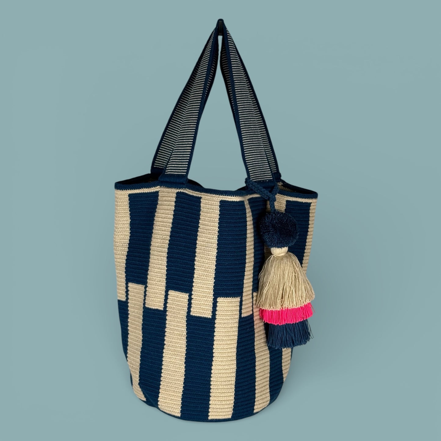 Tote · Blue Natural Offset Bands