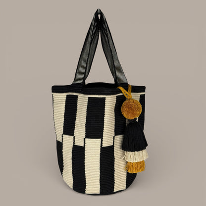 Tote · Black Natural Offset Bands