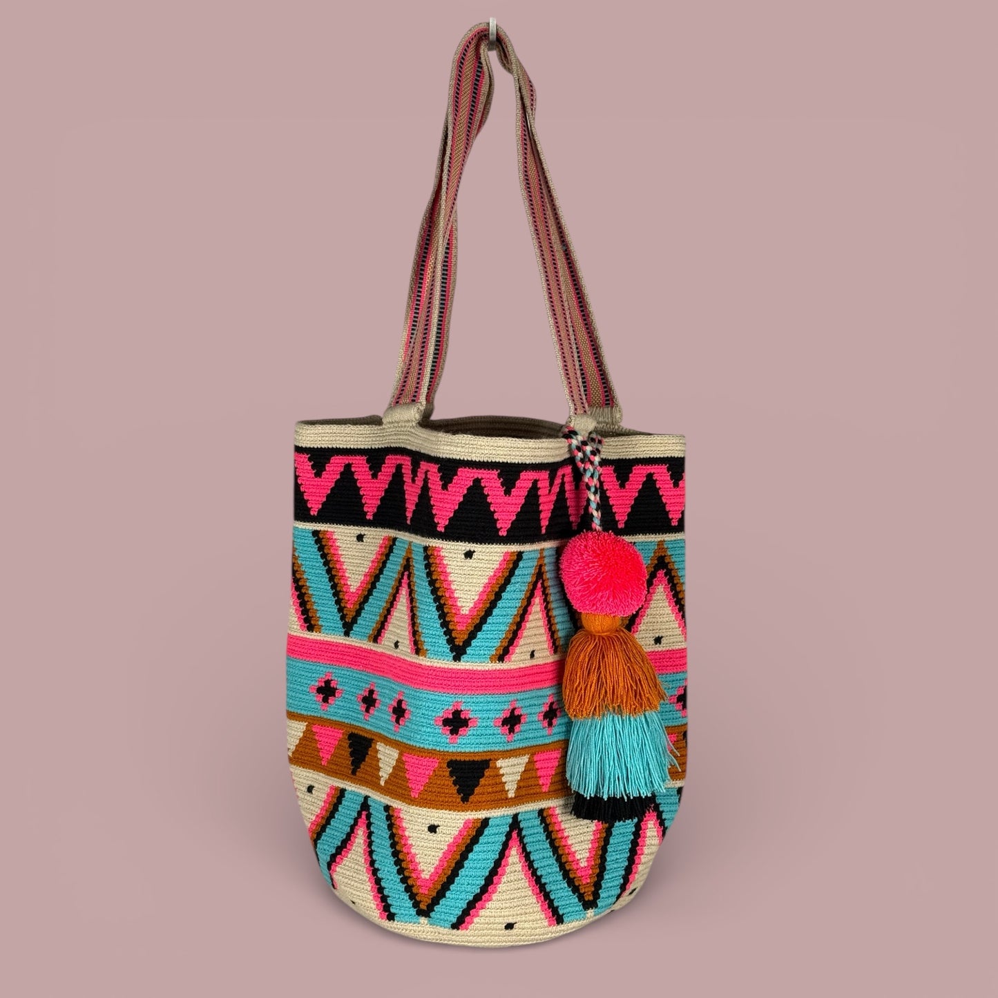 Tote · Natural Pink Triangle Path