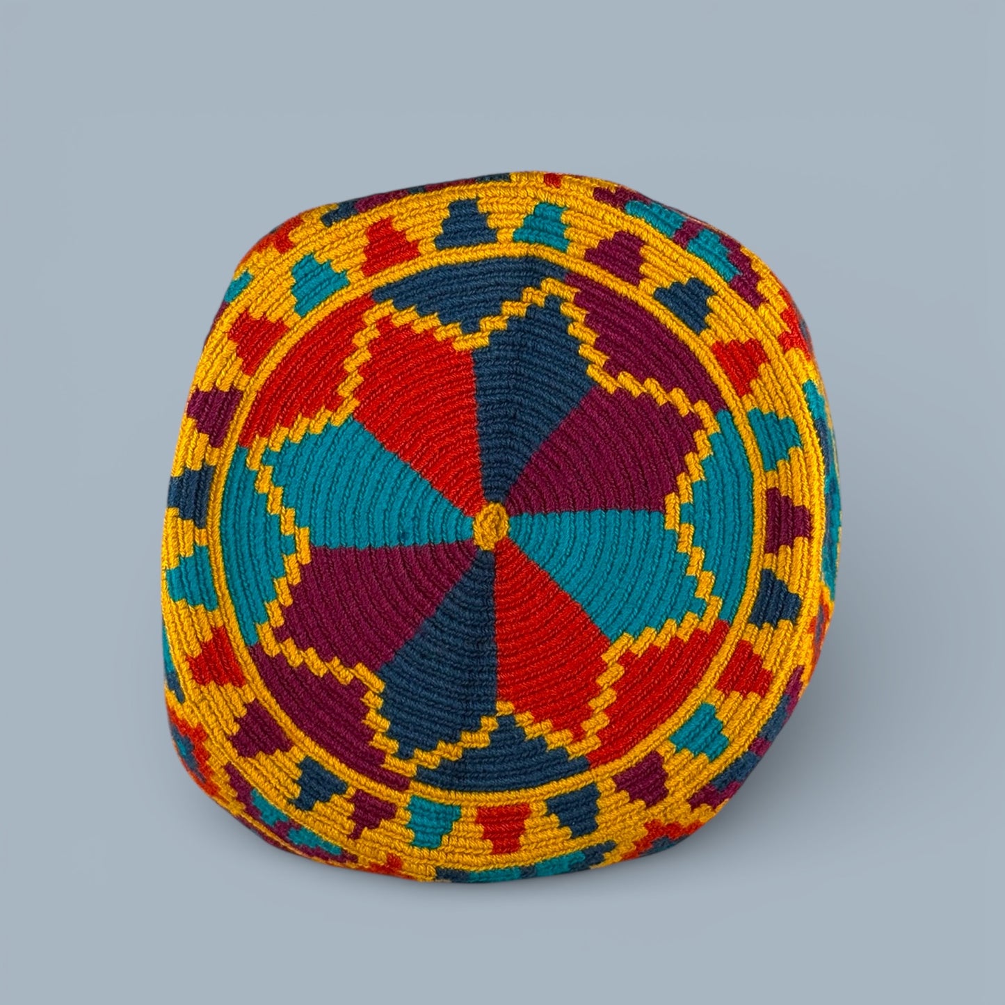 Mochila · Mustard Burgundy & Green Diamond Grid