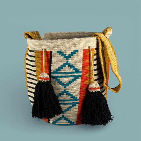 Mochila · Natural Mustard & Orange Vitality Pattern