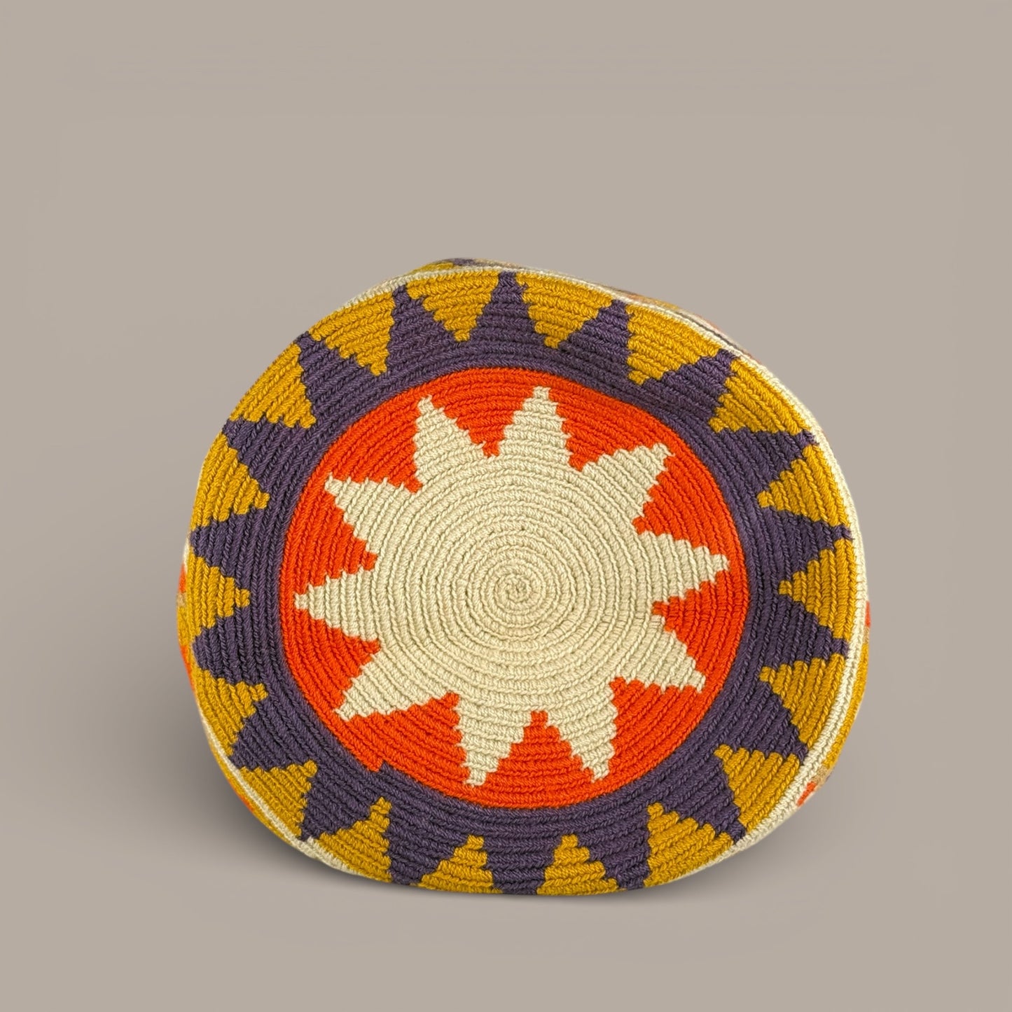 Mochila · Natural Orange Mustard Diamond Pattern