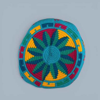 Mochila · Turquoise Yellow & Green Diamond Pattern