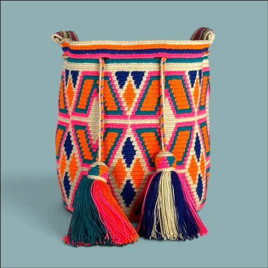 Mochila · Blue orange neon pink unity symbol