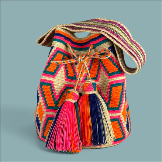 Mochila · Blue orange neon pink unity symbol