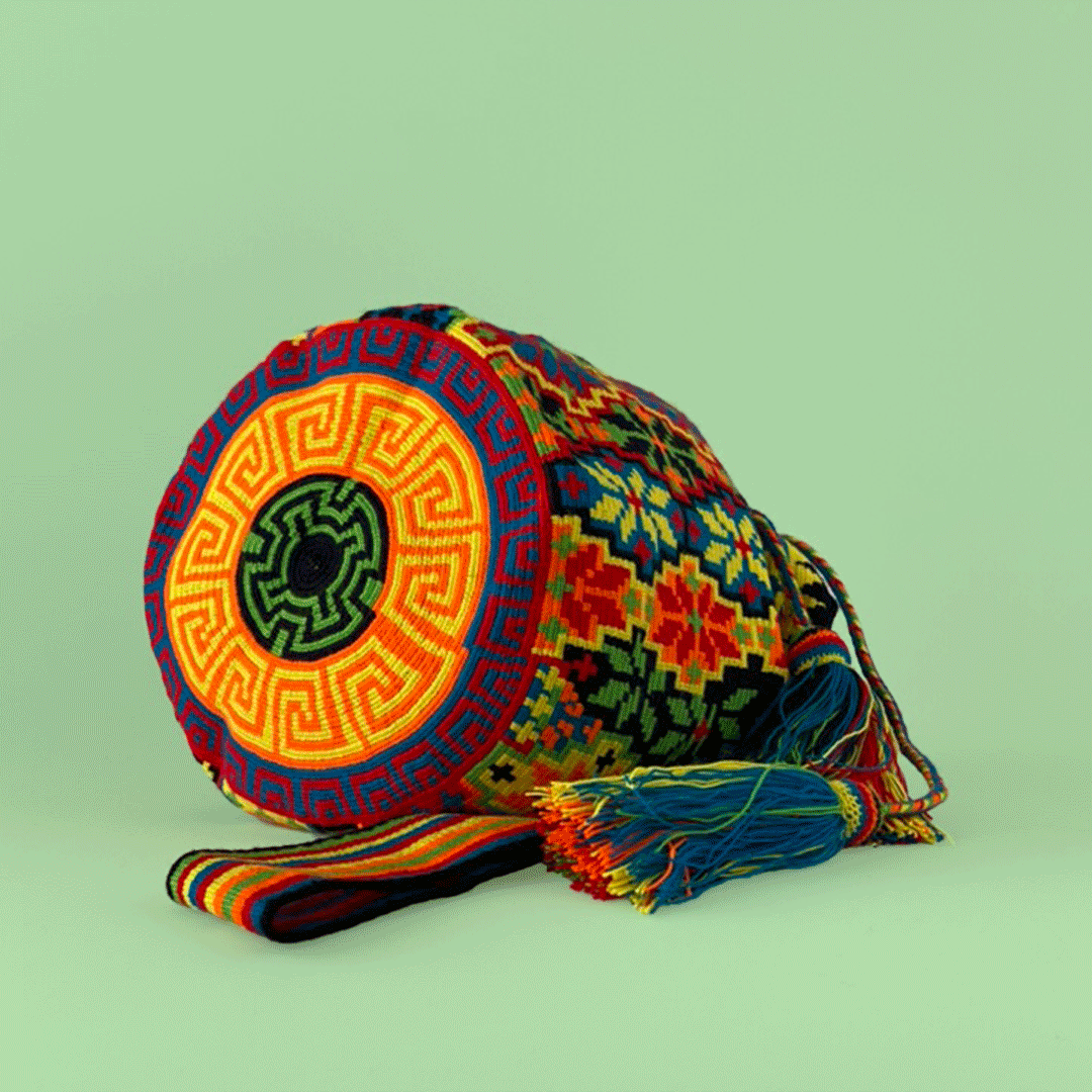 Wayuu Shoulder bag black color star of life