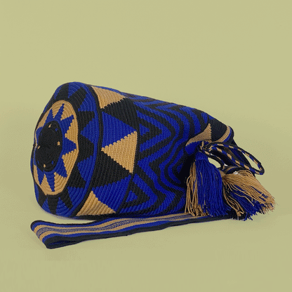 Wayuu Shoulder bag blue black tan
