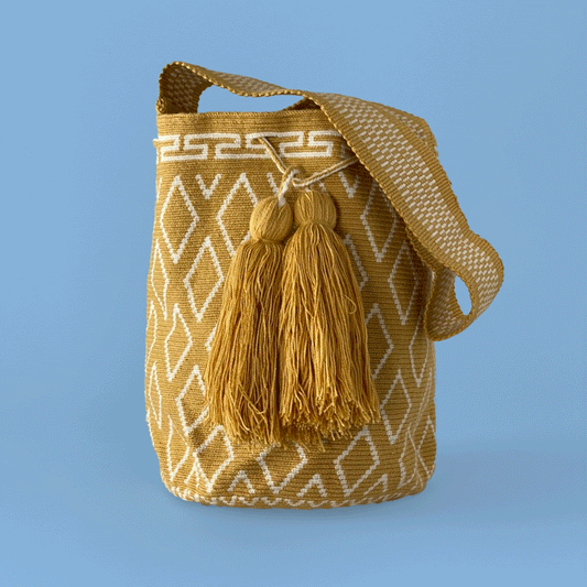 Wayuu Shoulder bag gold white