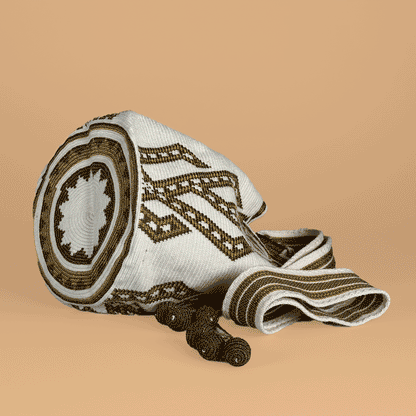 Wayuu Shoulder bag white gold and bronze