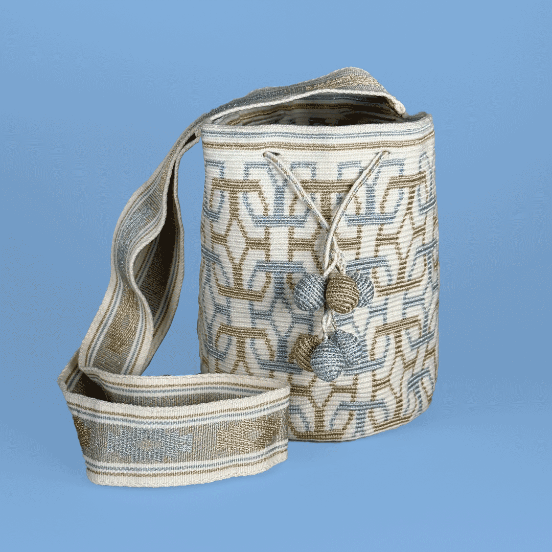 Wayuu Shoulder bag white gold silver connection