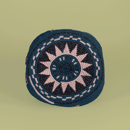 Wayuu Shoulder bag blue gold pink protection
