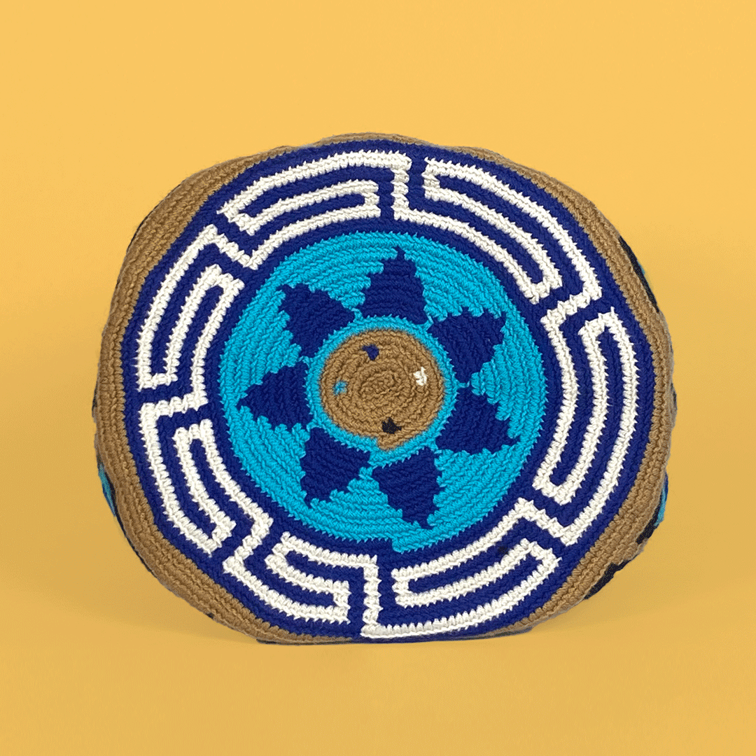 Wayuu Shoulder bag blue tan teal