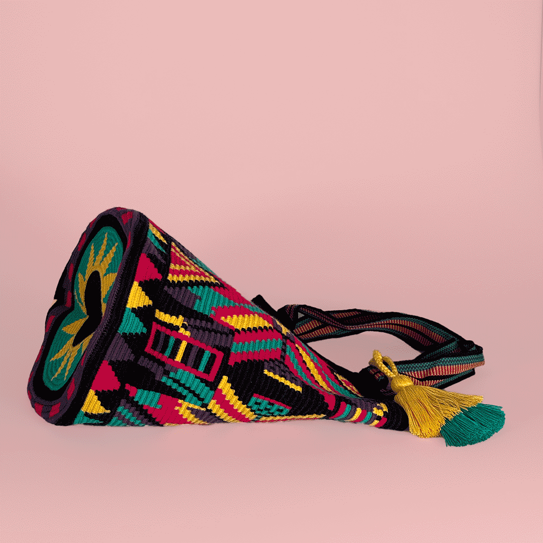 Wayuu Tote bag black purple pink